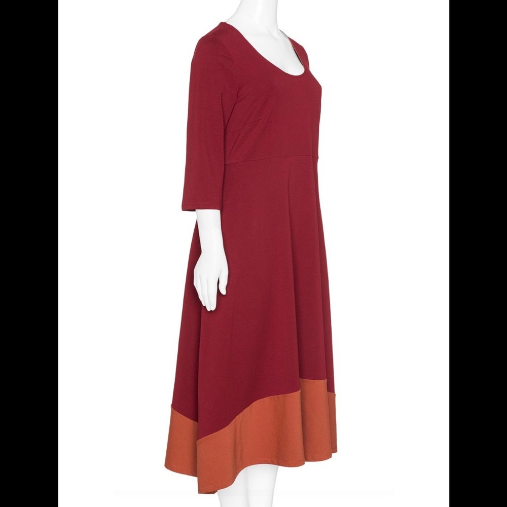 Isolde Roth Cotton Color Blend Plus Size Red Dress